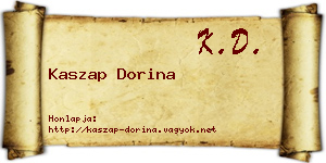 Kaszap Dorina névjegykártya